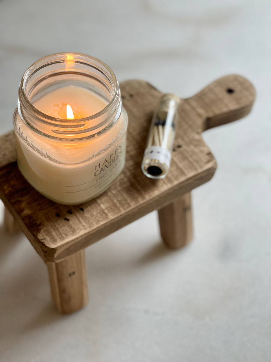 rustic wood candle riser